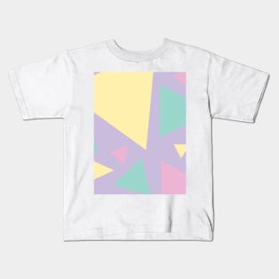 Tri - Pastel Pink, Yellow, Purple and Green Kids T-Shirt